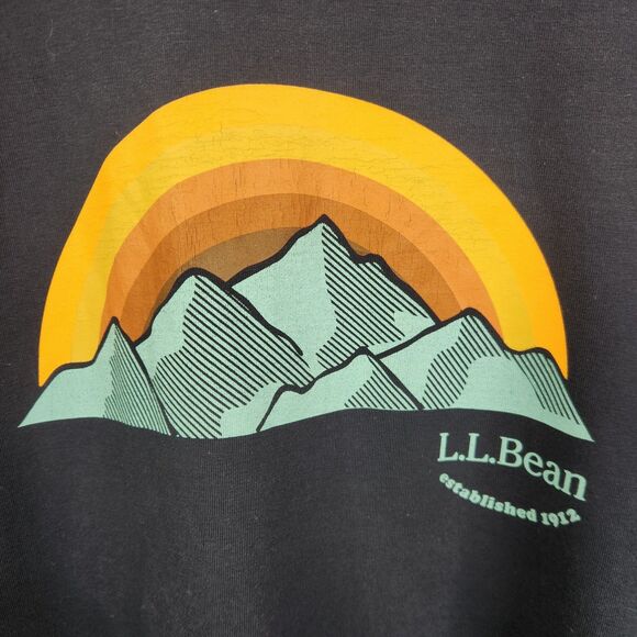 L.L. Bean Mens Slightly Fitted Short Sleeve Rainbow Mountain Graphic Tee L Reg - Picture 3 of 6